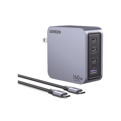Cargador Rápido GaN / 160W Máximo / 3 USB-C + 1 USB-A / PD3.1 140W / PPS / UFCS / QC5 / Protecciones Múltiples / PC 94-V0 | 25876