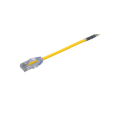 Cable de Parcheo TX6, UTP Cat6, Diámetro Reducido (28AWG), Color Amarillo, 4.57 Metros (15 Pies) | UTP28SP15YL