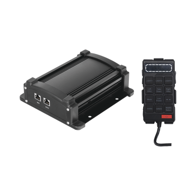 Sirena Vehicular de 100W de Potencia Con Controlador Unimando, Micrófono, Control de Tonos y Patrones de destello de Barras de Luces Serie X67 / X75 | X100F