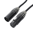 Cable XLR | 3 polos | Conector Hembra-Macho | Serie M | Carcasa Negra | Contactos Dorados | Ideal para Microfonía | Longitud 5m | CMC-MF3-MM3-L-5M