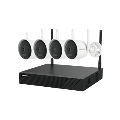 Kit IP Inalámbrico 4 Megapixel / NVR 4 Canales / 4 Cámaras Bala para Exterior / 1 HDD de 1 TB / Modo Repetidor | NK844WBH
