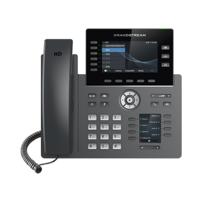 Teléfono IP Wi-Fi, Grado Operador, 6 líneas SIP con 6 cuentas, pantalla a color 4.3", puertos Gigabit, Bluetooth, PoE, codec Opus, IPV4/IPV6 con gestión en la nube GDMS | GRP-2616
