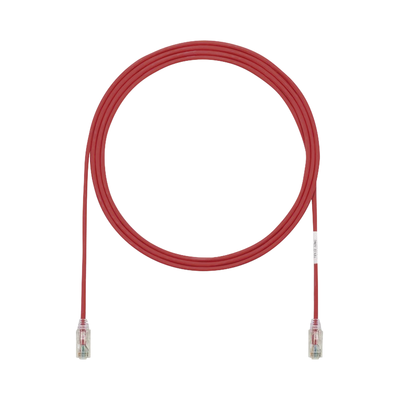Cable de Parcheo TX6, UTP Cat6, Diámetro Reducido (28AWG), Color Rojo, 0.3 Metros (1 Pie) | UTP28SP1RD