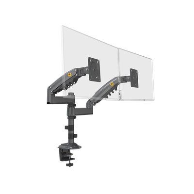 Montaje de Escritorio articulado para 2 monitores de 17 a 27" /  Soporta hasta 9kg por monitor / Vesa 75 x 75 / 100 x 100 / Acero / Rotación: 360° | H180GNB