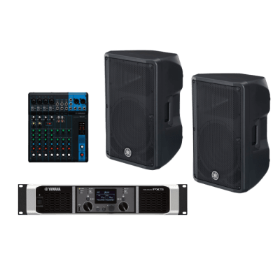 Kit Refuerzo Sonoro y Mixer | Incluye 2 Bocinas CBR12 | Amplificador PX5 | Mezclador MG10 | Ideal para PA | CBR12KIT/PA
