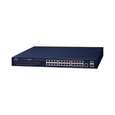 Switch PoE Administrable Capa 2 / 24 Puertos10/100/1000BASE-T / 2 SFP 100/1000BASE-X / POE 802.3af/at | GS-4210-24P2S