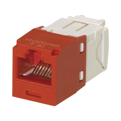 Conector Jack RJ45 Estilo TG, Mini-Com, Categoría 6, de 8 Posiciones y 8 Cables, Color Rojo | CJ688TGRD