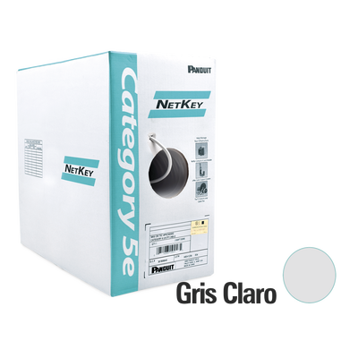 Bobina de Cable UTP 305 Metros (1000 Pies) de Cobre, NetKey, Gris Claro, Categoría 5e (24 AWG), PVC (CM), de 4 Pares | NUC5C04IG-CE