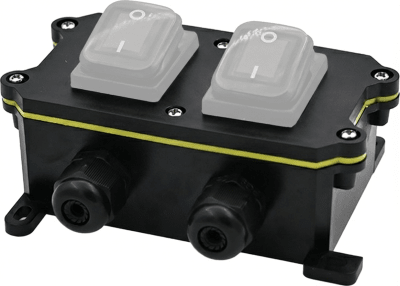 Caja de Plástico ABS/PA66 para Interruptores AccessPRO /  Compatible con los Interruptores APB-0 Series / IP65 / 4 Puertos de Conexión | AP-BOXWB2-4T