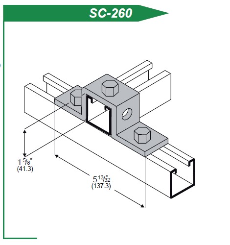 SSMART PLACA DE CONEXIÓN DE ACERO GALVANIZADO  MOD. SC260