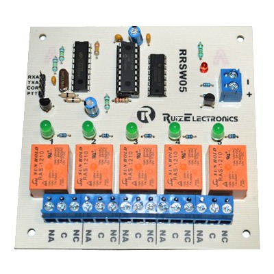 Tarjeta decodificadora para radio switch 5 zonas con DTMF. | RRSW05