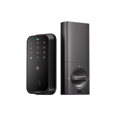 Cerradura Inteligente con Huella Digital LNDU HK01W / WiFi Integrado / Compatible Apple HomeKit / Teclado Táctil / 8 Baterías AA / Escaneo iPhone-Apple Watch-Fob / Bloqueo Manual y Automático / Exterior IP54 | HK01W
