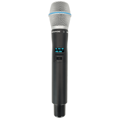 Micrófono Mano Inalámbrico EP-59H | Rango Frecuencia 470-510MHz, 540-590MHz, 640-690MHz, 807-830MHz | Potencia Salida ≥10dBm | Autonomía >10 Horas | Mute Automático por Caída | Display OLED | 7 Niveles Potencia Aju | EP-59H