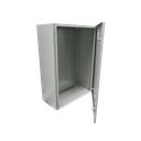 Gabinete de Acero IP66 Uso en Intemperie (400 x 600 x 200 mm) con Placa Trasera Interior Metálica y Compuerta Inferior Atornillable (Incluye Chapa y Llave). | PST-4060-20A