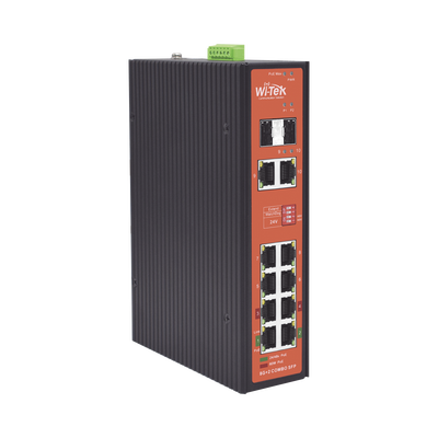 Switch PoE Industrial No administrable / Puertos 1-2 PoE 802.3 af/at y PoE 24 Vcc Pasivo 30W / Puertos 3-4 PoE 802.3 af/at/bt Hasta 60W / Puertos 5-8 PoE 802.3 af/at Hasta 30W / Los 8 puertos son Gigabit + 2 SFP combo / Presupuesto 300W | WI-PS310GF-I-V2