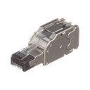 Plug RJ45 Blindado, Instalación Recta, Terminación en Campo Certificable, Compatible con Cat5e, Cat6 y Cat6A, Color Plata, Paquete de 10 Piezas | FPS6X88MTG-X