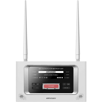 (HikFire) Panel Inalámbrico de Detección de Incendio (Gateway LoRa) / Pantalla LCD Táctil / Comunicación hasta 2 km / Gestión de 128 Dispositivos / Encriptación AES128 / Integración a HikCentral Professional | NP-FTG200