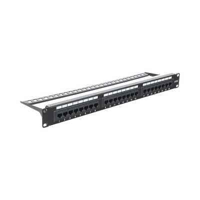 Panel de Parcheo de Impacto (110) UTP de 24 Puertos Cat6A, 19 Pulgadas (48.26 cm), con Barra para Organizar Cables y Espacio para Etiqueta | LP-PP-605A