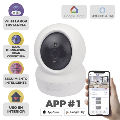 Mini Cámara IP PT 2 Megapíxel / Wi-Fi / Seguimiento Inteligente / Audio de Dos Vías / Notificación Push / Ranura para Memoria / Uso en Interior | C6N