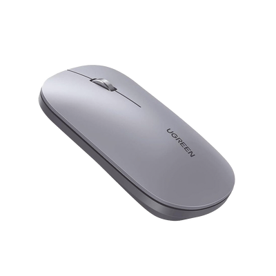Mouse inalámbrico 2.4 GHz | Ultra Delgado y Silencioso | DPI 1000/1600/2000/4000 (Ajustable) | Alcance 10m | Scroll de Aluminio | Adaptable a diferentes superficies | Diseño suave al tacto | Contiene Receptor USB | Color Gris. | 90373