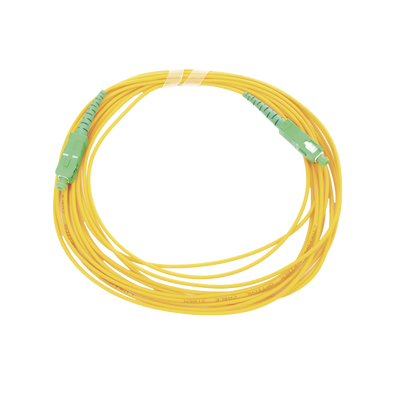 Jumper de Fibra Óptica Monomodo SC/APC - SC/APC Simplex, Color Amarillo, 5 Metros (16.40 Pies) | LP-FO-SCA-SCA-05