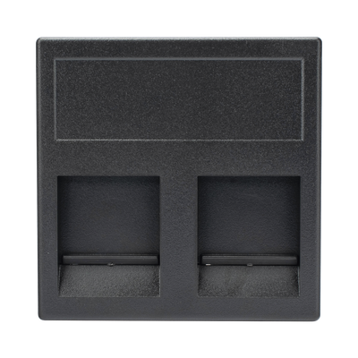 Módulo Color Negro con 2 Espacios para Jack Keystone con Guardapolvo para las Cajas de Escritorio Ofiblock y Teleblock / (KB76/14) | SM-2-KEY-N