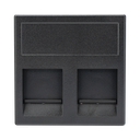 Módulo Color Negro con 2 Espacios para Jack Keystone con Guardapolvo para las Cajas de Escritorio Ofiblock y Teleblock / (KB76/14) | SM-2-KEY-N