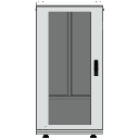Gabinete Rack 24 Unidades / 19 Pulgadas / Puerta de Cristal / Piso / Acero Calibres 16-18-20 / 750 Kg Carga / 600x605x1190 mm (23.6x23.8x46.9 in) / Vidrio con Cerradura | LES-60-60-24UGW