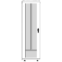 Gabinete Rack 42 Unidades / Piso 19 Pulgadas / Puerta Cristal Templado / Capacidad Carga 1000 Kg / Acero Calibres 16-18-20 / Ventilación Superior / Ruedas y Niveladores / Cerradura Seguridad | LES-60-60-42UGW