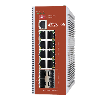 Switch L2+ PoE Industrial / Administración Cloud-Web-CLI / 8 Puertos PoE af/at/bt 100/1000 Mbps / 2 Puertos SFP Gigabit / Presupuesto PoE 460 W / Protocolo ERSP (redundancia enlaces) | WI-PCMS312GF-BT-I