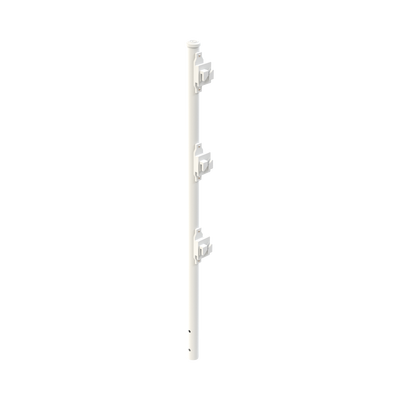 Poste de Paso Blanco de 0.75m para Cerca Electrificada. Tubo Galvanizado cal. 18 de 1"Diam. con Tapón y 3 Aisladores Instalados. | SYS-POST-7W