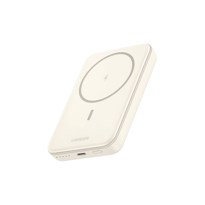 Power Bank MagSafe de 10000mAh | 20W | Carga Inalámbrica y por Cable USB-C | Sistema de Protección Inteligente | Tecnología de Carga Rápida | Ultra Delgado | Ultra ligero | Compatible con iPhone 15/14/13/12 | Color Beige. | 25208B