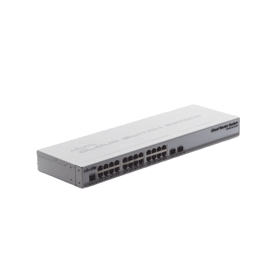 Switch Sistema Operativo Dual 24 Puertos Gigabit Ethernet y 2 Puertos SFP+ | CRS326-24G-2S+RM