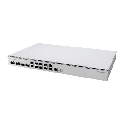 Switch de Red MikroTik CRS812 DDQ / 400 Gbps / 8 Puertos SFP56 de 50G / 2 Puertos QSFP56 de 200G / 2 Puertos QSFP56-DD de 400G / RouterOS v7 / ARM Quad-Core 2 GHz / 4 GB RAM / Rackmount | CRS8128DS2DQ2DDQRM