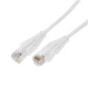 Cable de Parcheo Slim UTP Cat6A - 5 Metros (16.40 Pies) Blanco, Diámetro Reducido (28 AWG) | LP-UT6A-500-WH-28