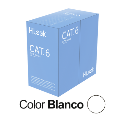 Bobina de Cable UTP 305 Mts / Cat 6 (24 AWG) / Color Blanco / PVC (CM) / Uso en Interior / CCA (Cobre con Aluminio) / Aplicaciones de CCTV y Redes de Datos | NC-1LN6UU/CCA