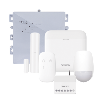 (AX PRO + YONUSA) KIT de Alarma AX PRO / Incluye: 1 Hub con bateria de respaldo / 1 Energizador 2500Mts Lineales / 1 Relevador 0 a 36 Vcc (Max. 5 A) con Entrada de Alarma 27/7 / 1 Keyfob / 1 PIR Interior / 1 Magnético | DS-PWA48K-SYSNGV2