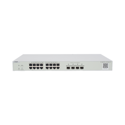Switch Multi-Gigabit PoE++ hasta 370W, Capa 2 con 4 Puertos 2.5G (90W), 12 Puertos 2.5G (30W) y 4 Uplink SFP+ 10G , Administrable Cloud, Diseñado Para Access Points WiFi 6/7 | RG-NBS3300-16MG4XS-HP