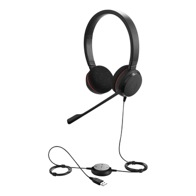 Jabra Evolve 20 DUO con conexión USB, micrófono con cancelación de ruido de ultima generación, configuración Plug and Play (4999-829-209) | EVOLVE-20-DUO-UC