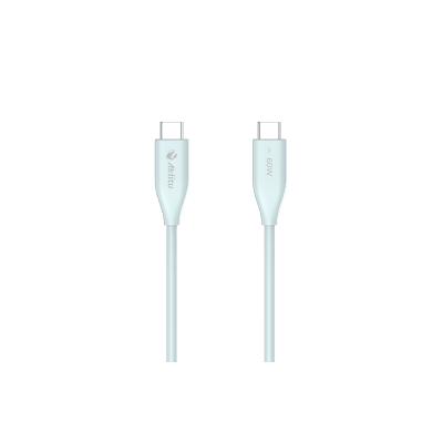 Cable de Carga USB-C a C / 1.5 Metros (4.92 Pies) / Tecnología GaN (Nitruro de Galio) / Fast-Charging / Potencia 60W / Velocidad Transferencia 480 Mbps / Material Silicona No Tóxica / Conector Aluminio Anodizado | AK-PAC6S-B-1.5M