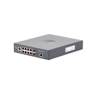 Switch cnMatrix EX2010-P capa 3 de 10 puertos(8 PoE Gigabit 802.3af/at, 2 SFP, 1 consola, 1 MNGMT, 1 USB)  administración desde la Nube (MX-EX2010PXA-U) | MX-EX2010PXA-U