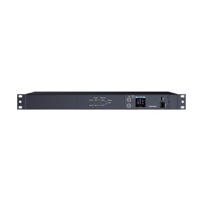 PDU ATS (Fuente Redundante Auto-transferible) Medible, Para Distribución de Energía, 2 Entradas 120 Vca NEMA5-15P, Con 10 Salidas NEMA 5-15R, Horizontal 19in, 1UR | PDU24001