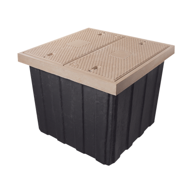 Registro de Fibra Óptica Carretero 115 x 115 x 100 cm (45.28 x 45.28 x 39.37 Pulgadas), 2 Tapas, Resistencia 20 Toneladas, Uso Vehicular Pesado | LP-REG-TEL