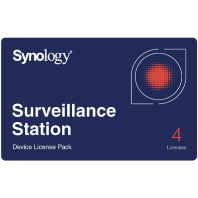 Licencias de Dispositivos de Vigilancia Synology | Paquete de 4 Licencias | Compatibilidad con Cámaras IP, Módulos de E/S, Altavoces IP | Gestión Centralizada CMS | Licencias Predeterminadas Incluidas. | CLP4-E