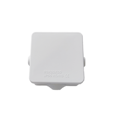 Caja de Conexiones Impermeable IP55 con 4 Entradas, 80 x 80 x 50 mm, para Instalaciones Industriales, Comerciales y Residenciales, Incluye Tornillería para su Instalación | LP-WBX-80