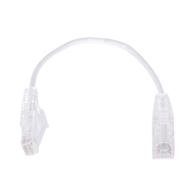 Cable de Parcheo Slim UTP Cat6 - 20 cm (7.87 Pulgadas) Blanco Diámetro Reducido (28 AWG) | LP-UT6-020-WH28