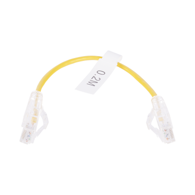 Cable de Parcheo Slim UTP Cat6 - 20 cm (7.87 Pulgadas) Amarillo Diámetro Reducido (28 AWG) | LP-UT6-020-YE28