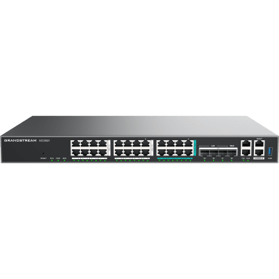 Router Todo-en-Uno GCC6021 con PBX de 50 Extensiones + Firewall + VPN + Switch de 16 Puertos GbE + 4x SFP+ 10 GbE y 8x 2.5 GbE / Gestión en la Nube con GDMS | GCC6021