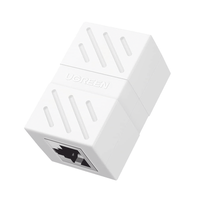 Acoplador (Extensor de Cable Ethernet RJ45 a RJ45) | 1000Mbps | Compatibilidad con Cat7 Cat6A Cat6 Cat5e | Compatible con POE | Ignífugo | ABS | Color Blanco | 20311