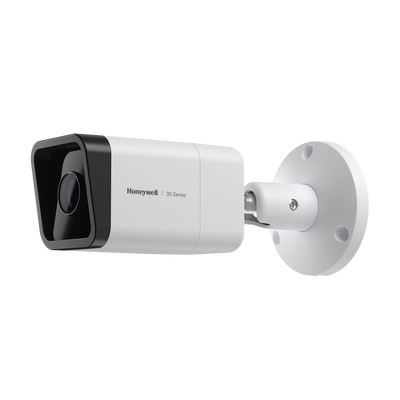 Bala IP 8 Megapixel / Lente Mot. 2.7 a 13.5 mm / 60 mts IR /  Ultra Baja Iluminación / IP67 / H.265 / IA (Filtro de Humanos y Vehiculos) / Merodeo / Conteo de Personas / PoE / Audio y Alarmas I/O / ONVIF / NDAA / Serie 35 / Honeywell Security | HC35WB8R2